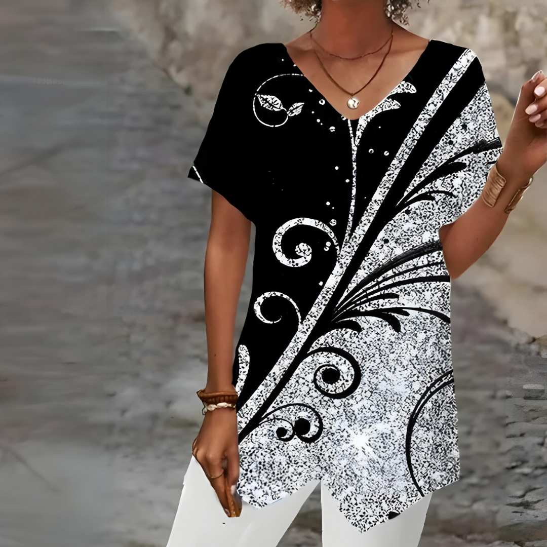 Annelies - Elegantes T-Shirt mit V-Ausschnitt