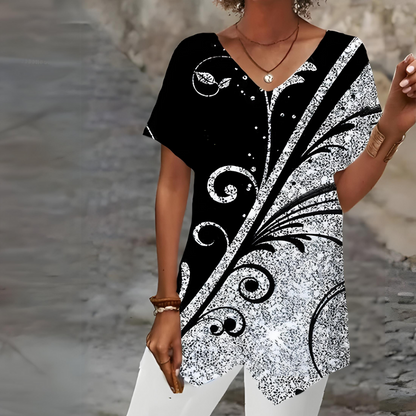 Annelies - Elegantes T-Shirt mit V-Ausschnitt
