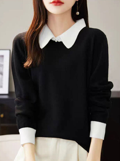 Xisca Bluse | Lange Ärmel Farbe Block Bluse