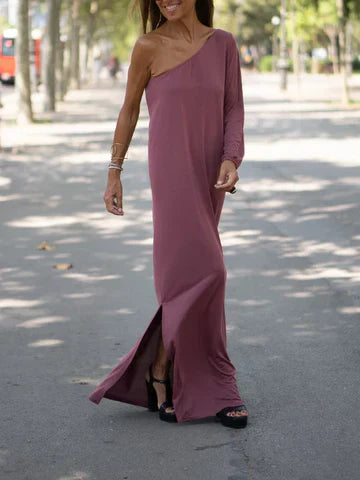 Felicity - Fließendes Maxikleid mit schulterfreiem Ausschnitt