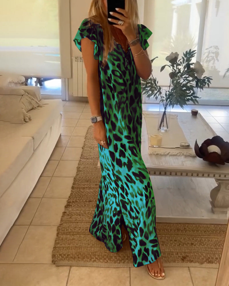 Kurzärmeliges Kleid im Retro-Stil