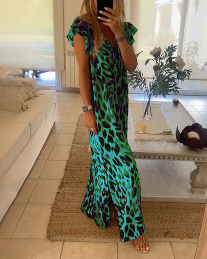 Kurzärmeliges Kleid im Retro-Stil