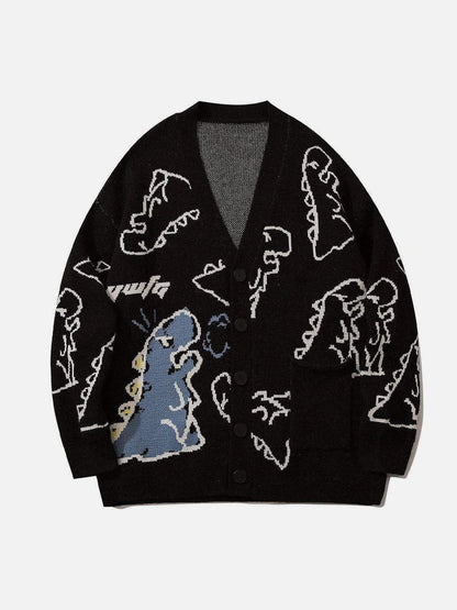 Yente - Strickjacke mit Dino-Aufdruck
