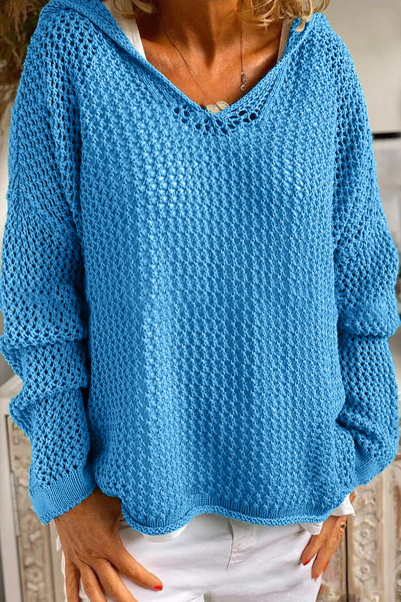 Paula - Strickpullover mit Kapuze