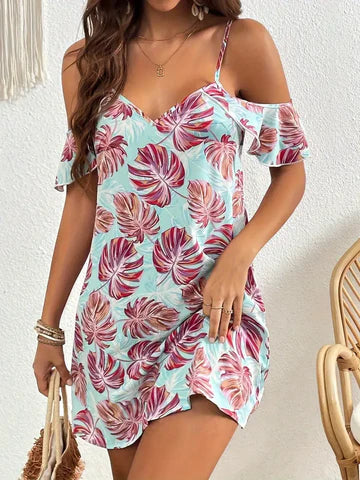 Cora - Schulternahes Kleid mit floralem Muster