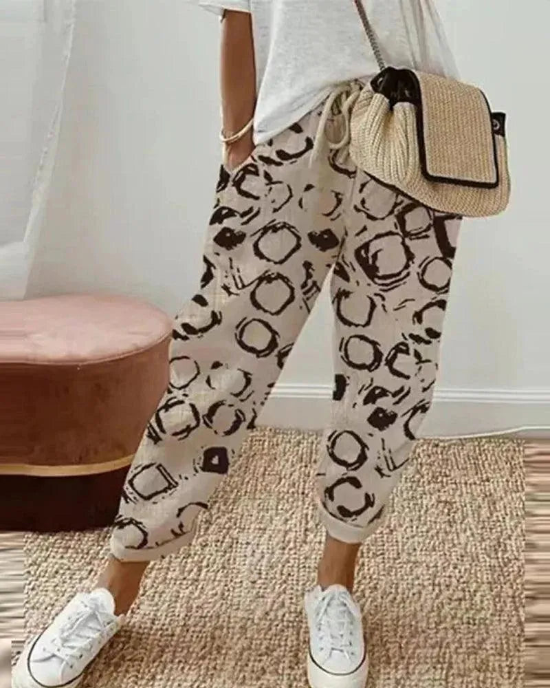 Baumwoll-Leinen-Hose Damen - Casual - Atmungsactive und bequem - Ideal für heiße Tage