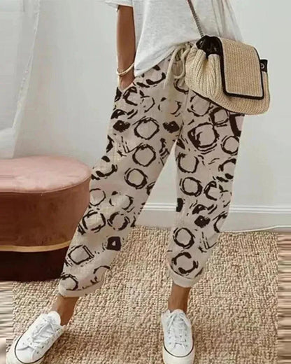 Baumwoll-Leinen-Hose Damen - Casual - Atmungsactive und bequem - Ideal für heiße Tage