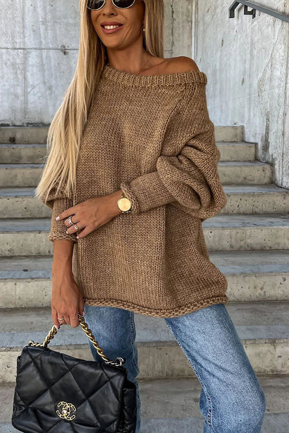 Amaya | Bequemer Damenpullover mit weitem Kragen für einen lässigen und schicken Look