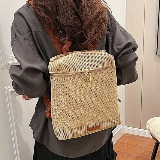 Amber | Trendy Woven Women's Backpack - Stylisch & funktionell