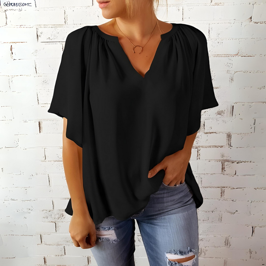 Tineke - Elegante Bluse mit V-Ausschnitt für Frauen