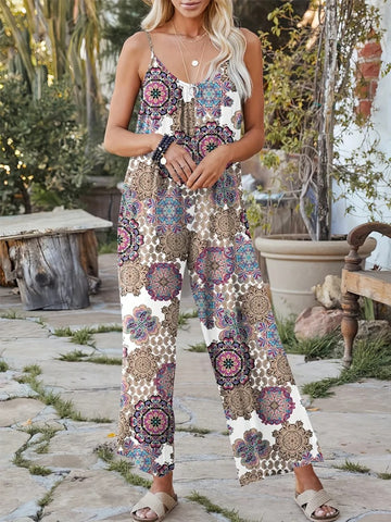 Greta - ärmelloser Jumpsuit mit Druck