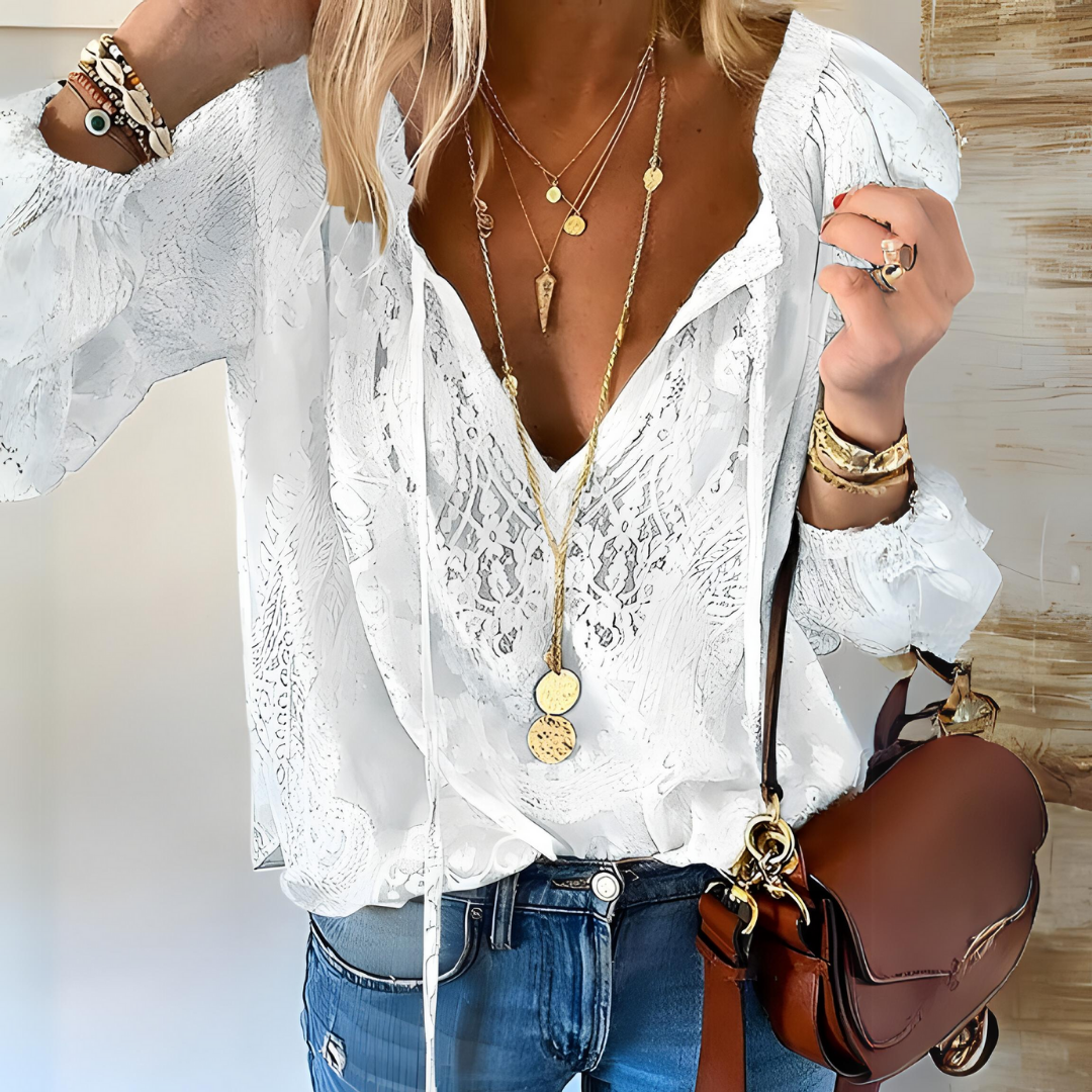 Gehäkelte Boho-Bluse für Frauen