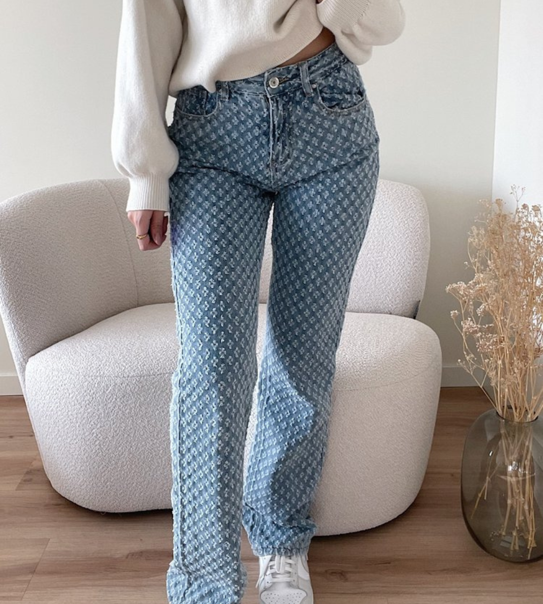 Luna | Denim Print Hose | Komfort & Stil | Strapazierfähige Baumwolle