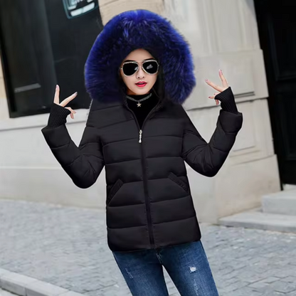 Kapuzenjacke mit Fellfutter