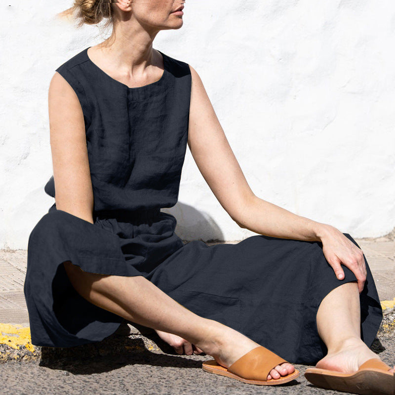 Fashion Lässiger Temperament-Jumpsuit ohne Ärmel