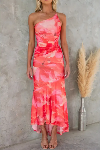 Maya | Ein-Schulter-Blumenkleid für Frauen