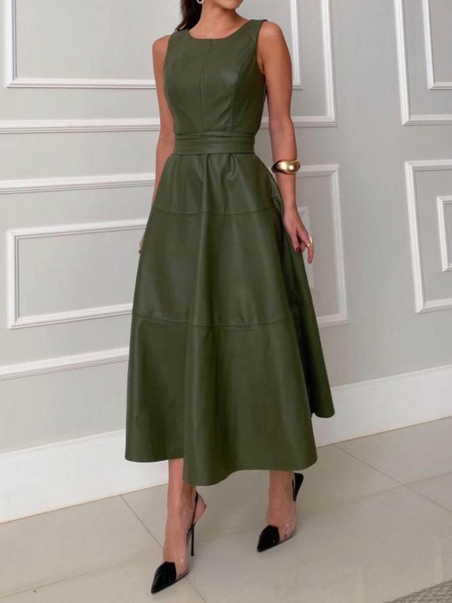 lässiges ärmelloses Kleid mit A-Linie und modernem Stil