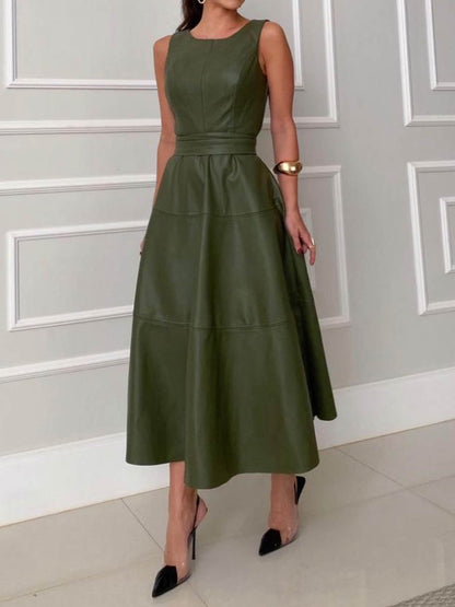 lässiges ärmelloses Kleid mit A-Linie und modernem Stil