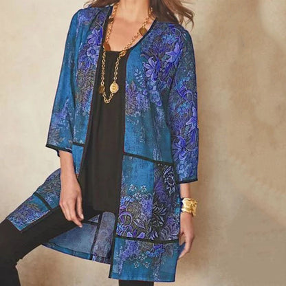 Wanda Bluse | Floral Print Long Bluse