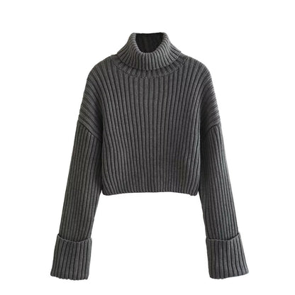 Eva - Gerippter Rollkragenpullover für Frauen