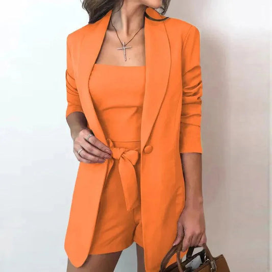 Blazer und Shorts Set - Eleganter Sommerstil - Bequeme Baumwolle - Perfekt für legere und formelle Anlässe