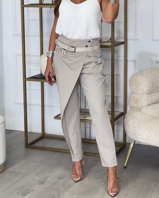 Lina | Asymmetrische Hose | Moderne Eleganz | Luxuriöser Stoff