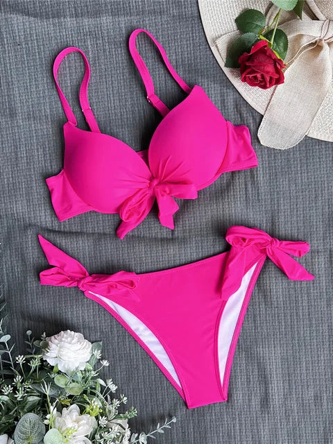 AquaLivv - Push-up-Bikini mit Schleife
