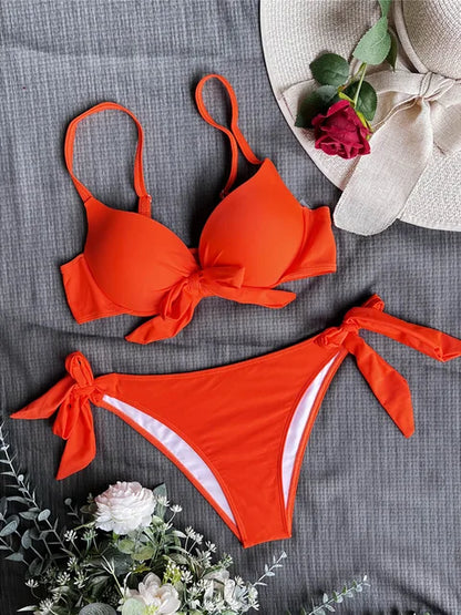AquaLivv - Push-up-Bikini mit Schleife