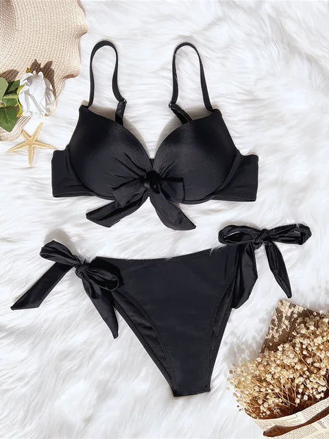 AquaLivv - Push-up-Bikini mit Schleife