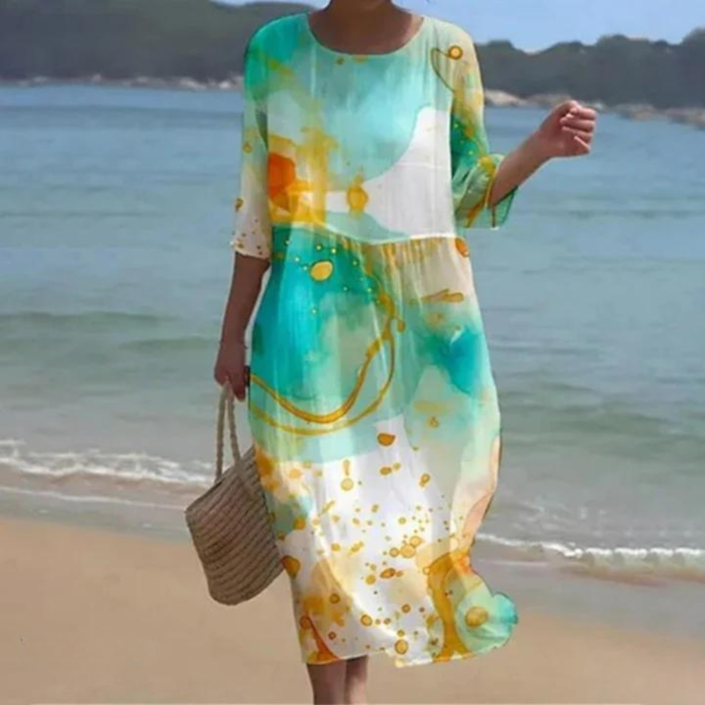 Elegantes Kleid, das den Bauch verdeckt