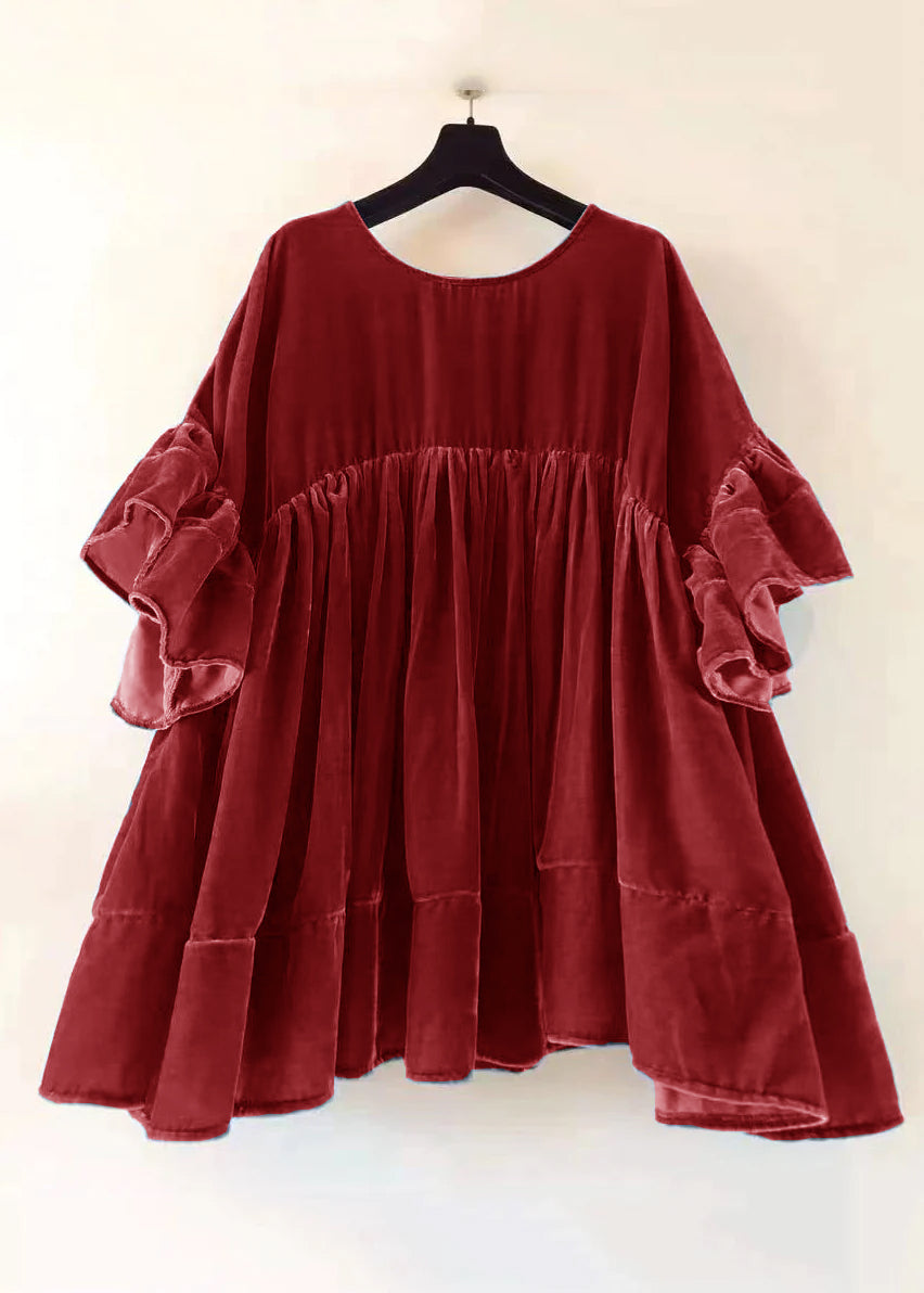 Saindra - Kurzes Kleid mit Schmetterlingsärmeln