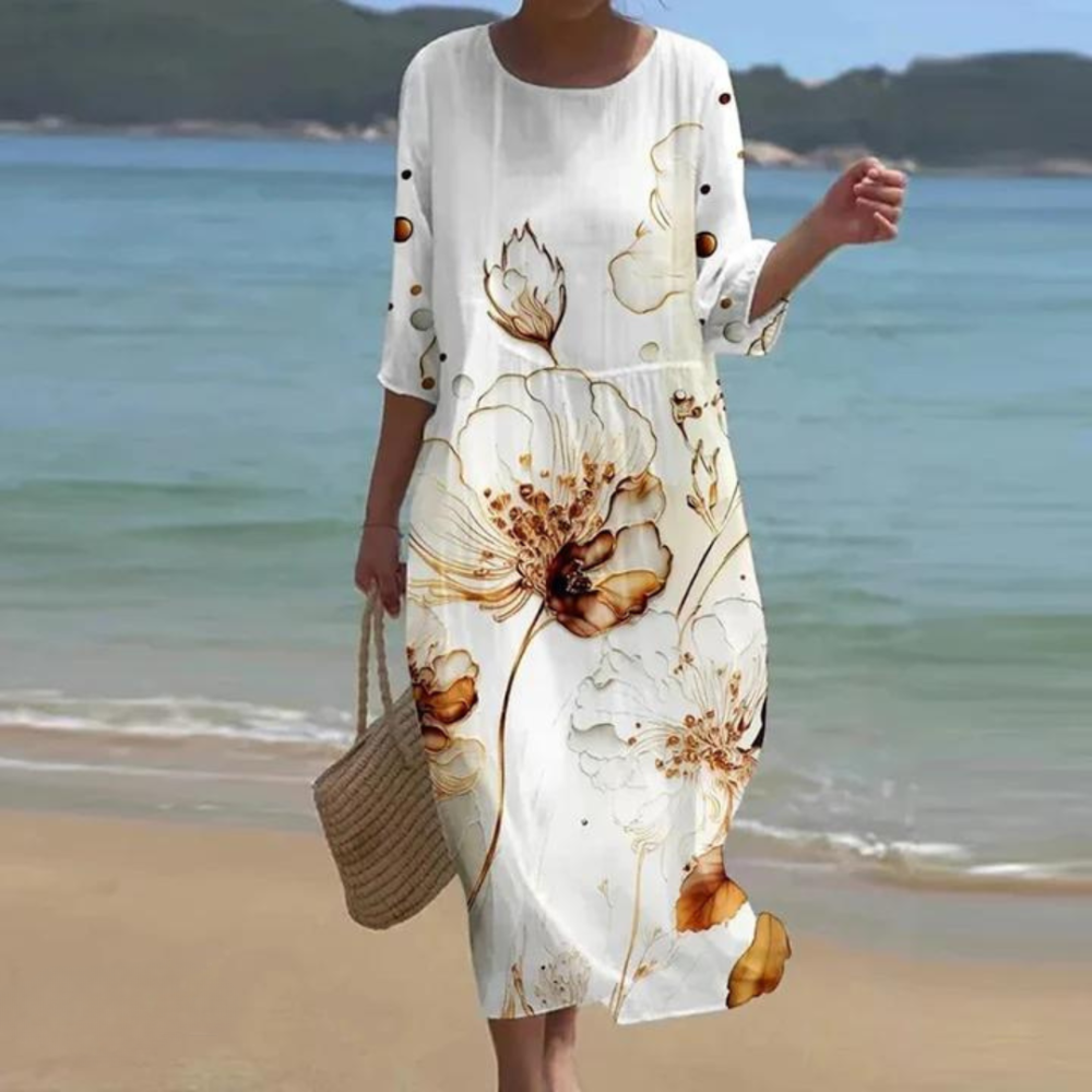 Elegantes Kleid, das den Bauch verdeckt