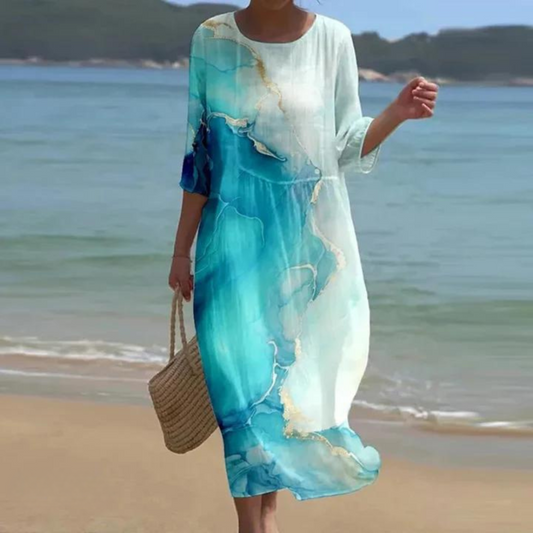Elegantes Kleid, das den Bauch verdeckt