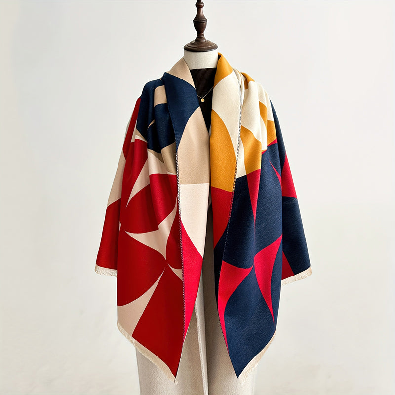 Aelvoria™ | Warmer Schal mit geometrischem Muster