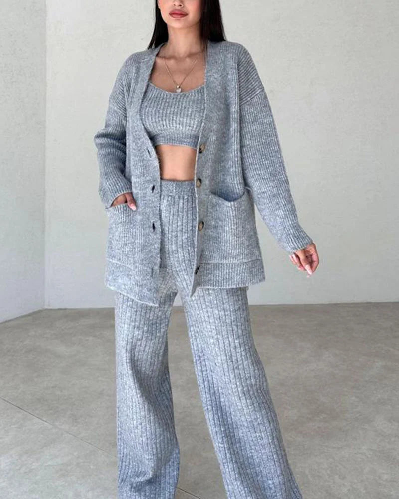 Nadia - Bequemes, schickes Crop-Top & weite Hose im Set