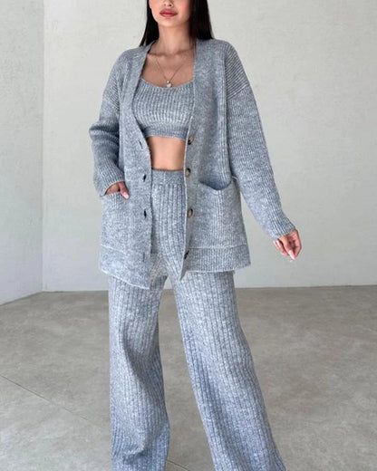 Nadia - Bequemes, schickes Crop-Top & weite Hose im Set