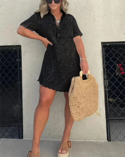Kleid Jeanshemd-Bluse