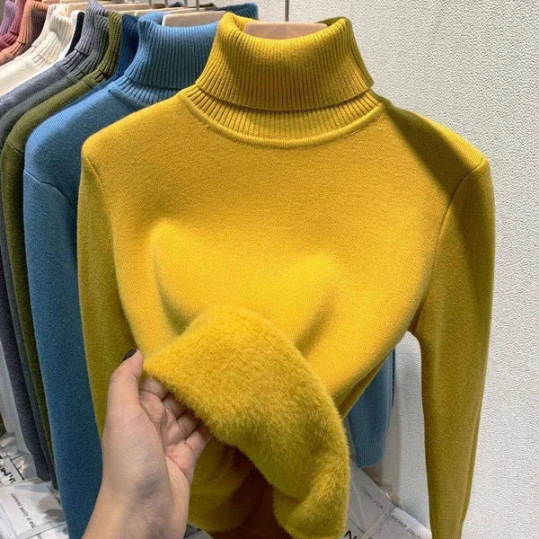 Dahlia - Stylischer Fleece-Rollkragenpullover für Frauen
