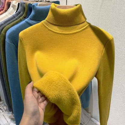Dahlia - Stylischer Fleece-Rollkragenpullover für Frauen