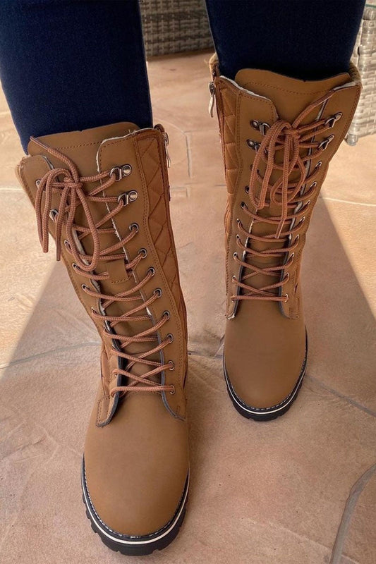 Hohe Schnürstiefel mit Reißverschluss - Bequemer und moderner Stil
