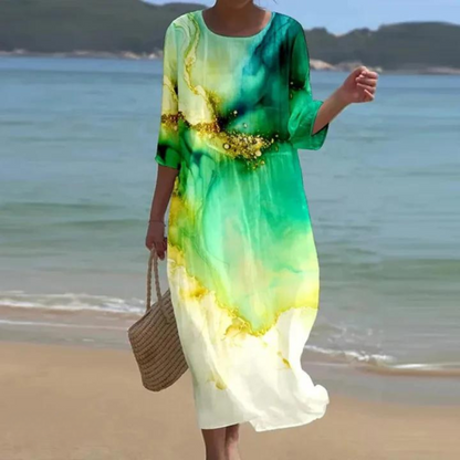 Elegantes Kleid, das den Bauch verdeckt