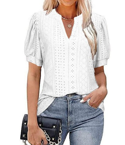 Lena | Elegante Damenbluse mit Puffärmeln