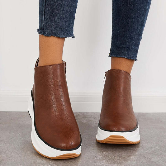 Stiefeletten mit Keilabsätzen Sneakers Slip-On Elegant für Frauen