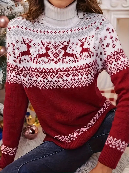 Sophie - Weihnachtspullover mit Rollkragen für Frauen
