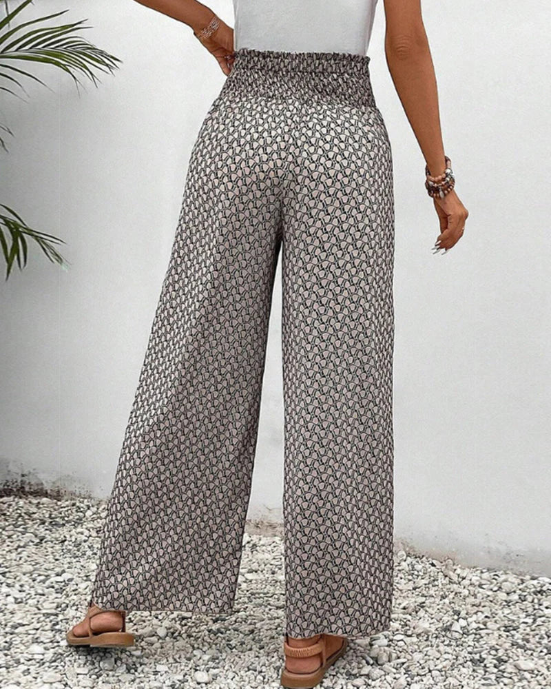 Amelia | Weite Hose mit geometrischem Print | Statement-Look | Luftiger Stoff