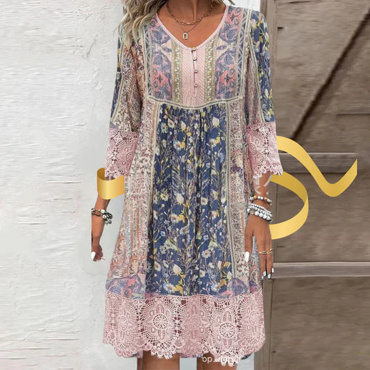 Ada - Vintage Spitzenkleid mit Druck