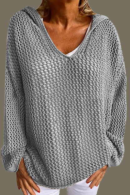 Paula - Strickpullover mit Kapuze