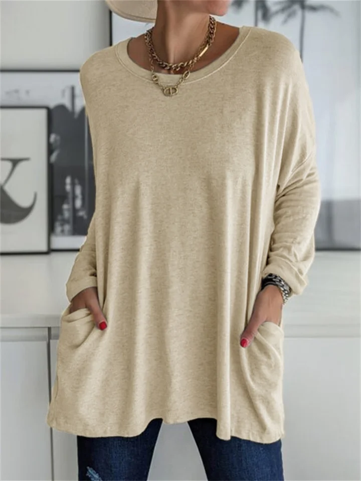 Lockere Bluse mit Tasche für den alltäglichen Auftritt