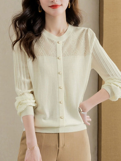 Xivana Bluse | Langärmelige Bluse mit Rundhalsausschnitt