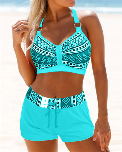 Manouk - Bikini mit hoher Taille und geometrischem Muster